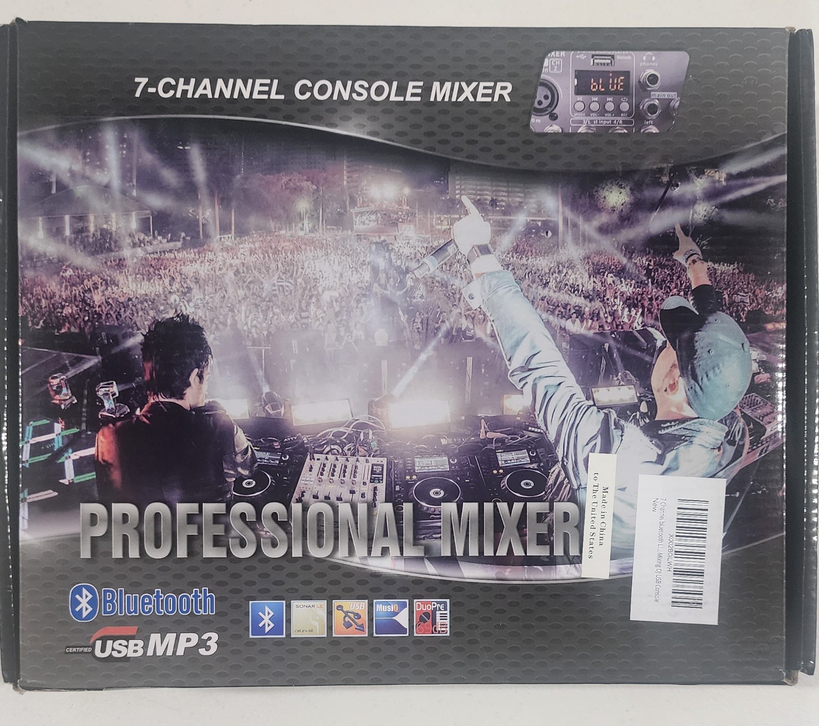 7 Channel Pro Bluetooth USB 3-Band 48V Studio Audio Sound Mixer