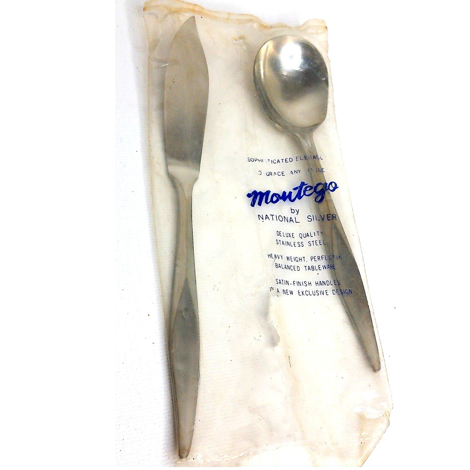 Vintage Montego By National Silver Butter Knife and Spoon Flatware SET New