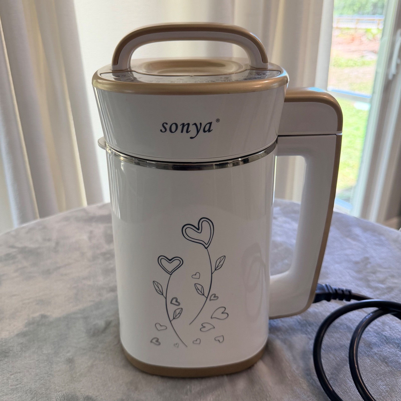 Sonya SYA-19A Soymilk Maker White Gold 1.3L Automatic Nut Milk Machine 800W