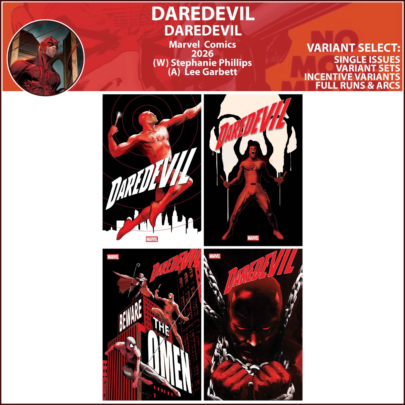 Daredevil (2026) #1 2 3 4 Marvel Comics COVER SELECT