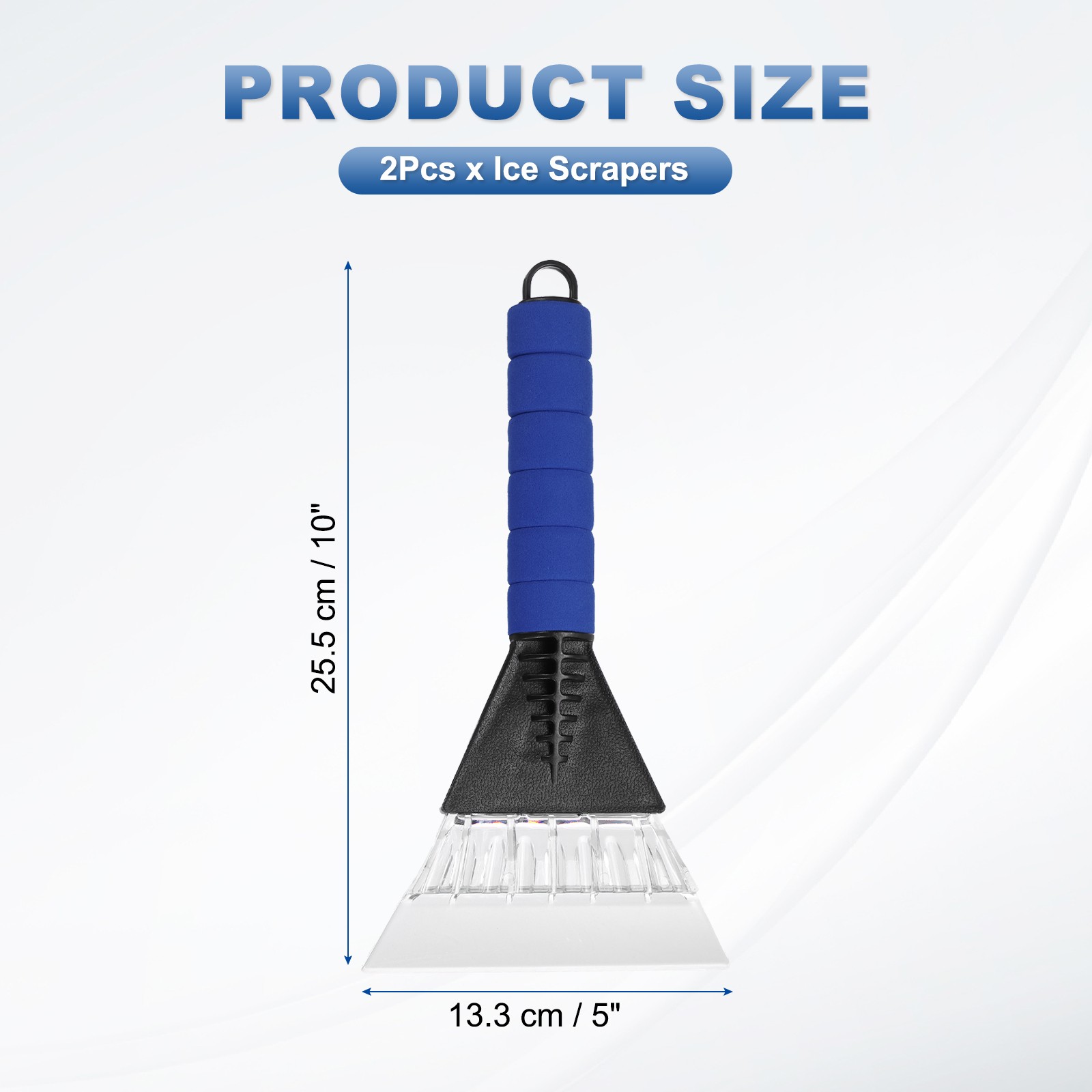 For 2Pcs Car Ice Scraper 10"x5" Black/Blue
