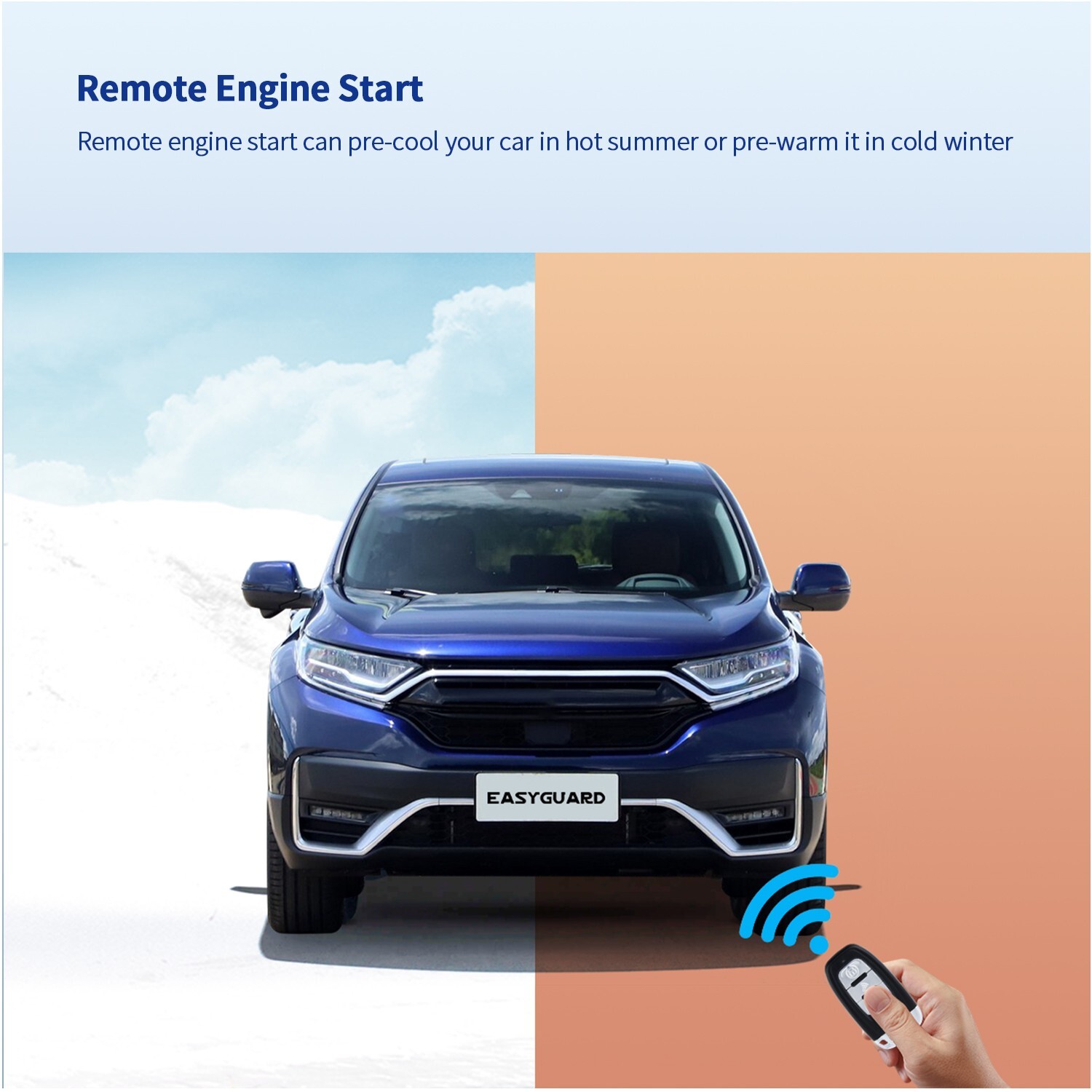EASYGUARD Pke Auto Start Shock sensor Car Alarm remote engine start DC12V