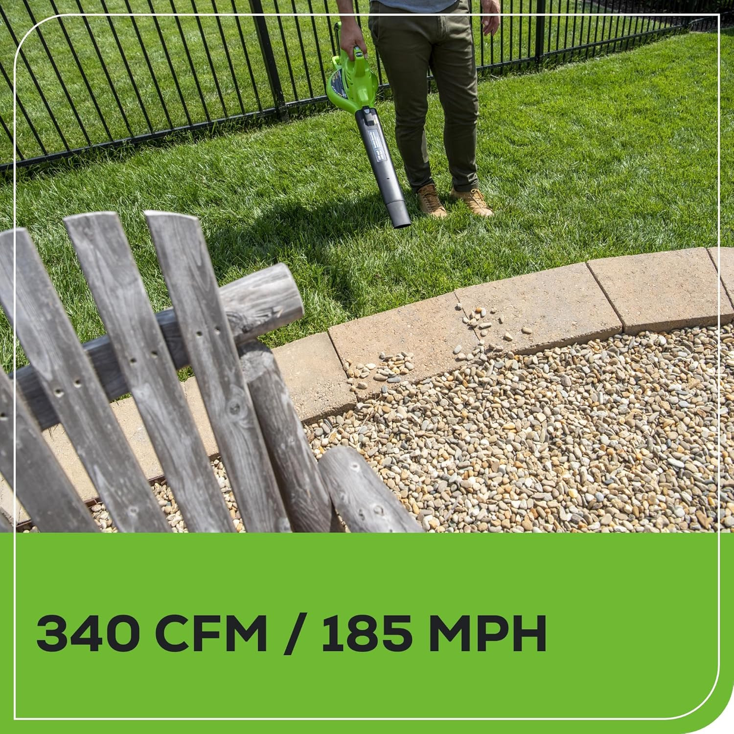 40V Cordless Leaf Blower Vacuum 185MPH 340CFM Brushless Garden Tool