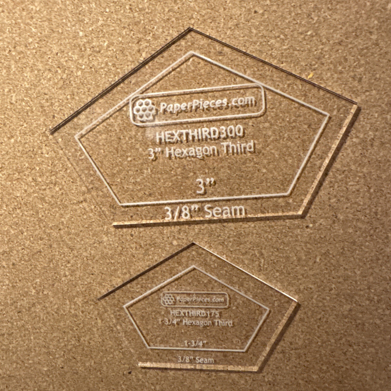 Acrylic Templates For Paper Piecing Hex Third 303 Inch Hex Third 175