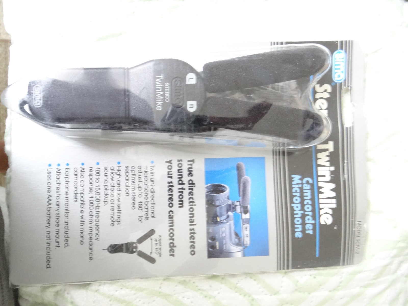 SIMA Stereo Twin Mike Model SCM-2 Camcorder Microphone -- Sealed