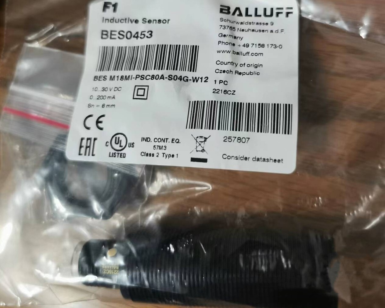 1 PC Proximity Sensor BES M18M1-PSC80A-S04G-W12
