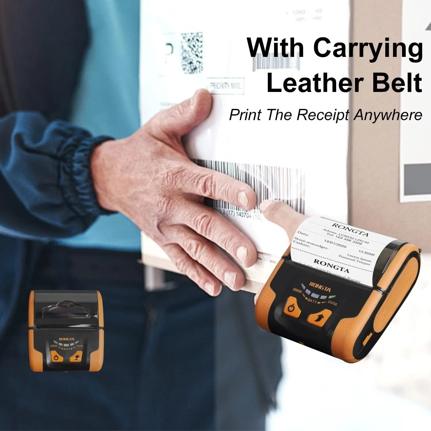 80mm Mobile POS Direct Thermal Printer w. Bluetooth+USB, Mobile thermal printer