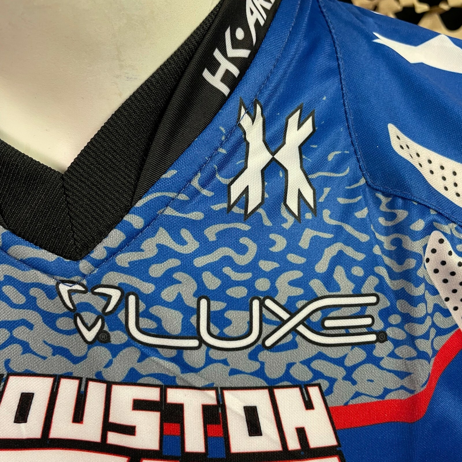 NEW HK Army Freeline Paintball Jersey - Houston Heat Away - Blue/Red - 2XL