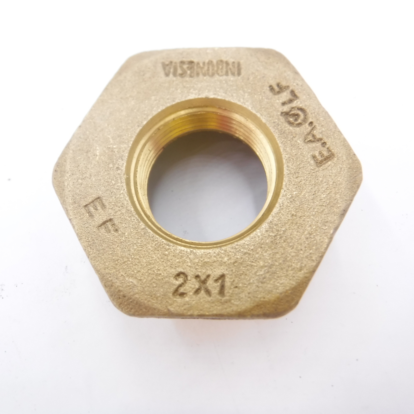 2" Male NPT x 1" Female NPT Brass Hex Bushing Lead Free