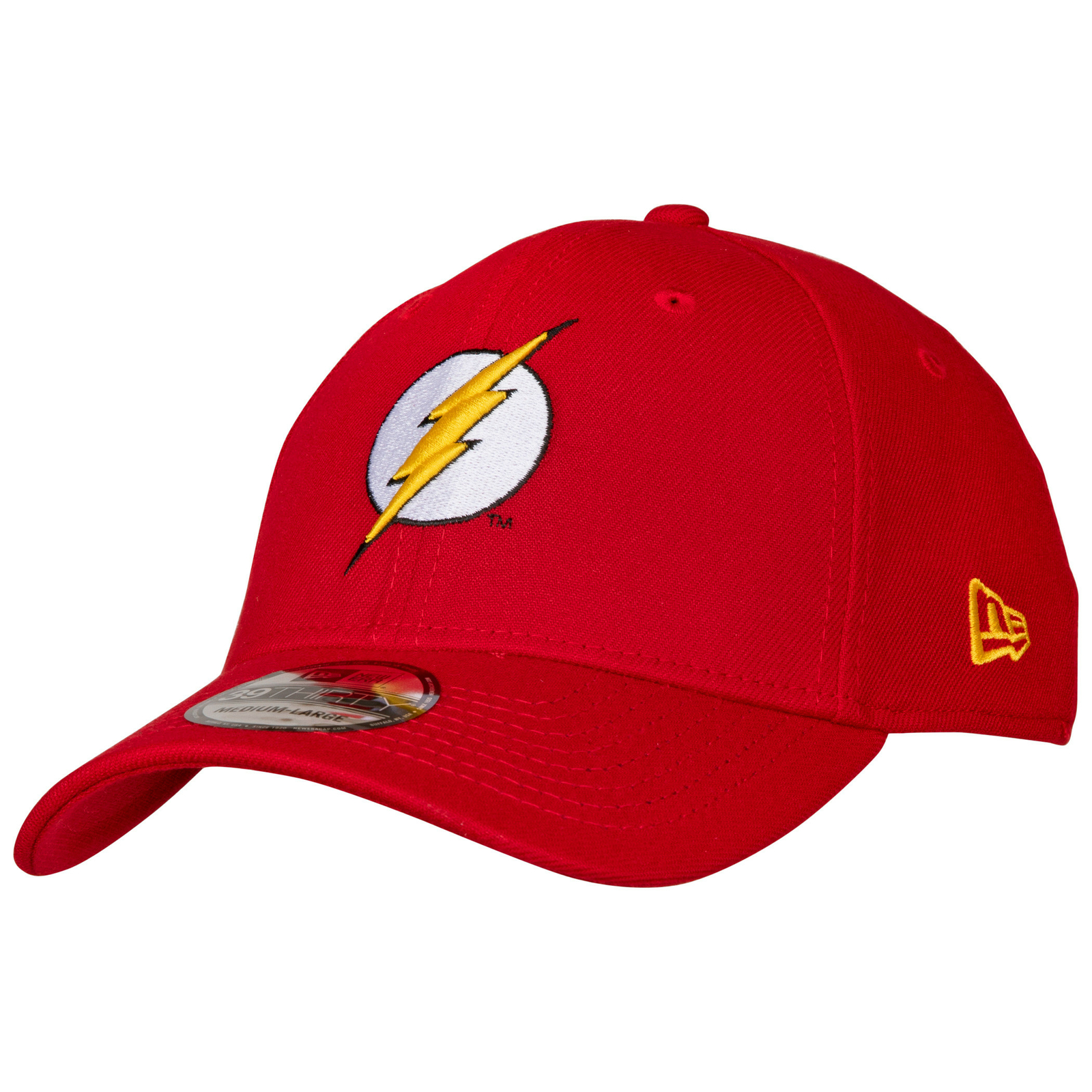 The Flash Classic Symbol Color Block New Era 39Thirty Fitted Hat Red