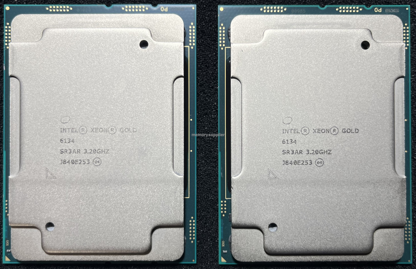 Lot of (2) SR3AR Intel Xeon Gold 6134 8-Core 3.20GHz 10.40GT/s UPI 24.75MB L3