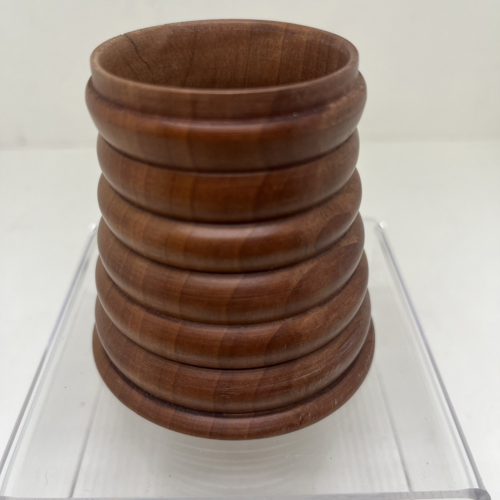 Cherry Hand-turned Box w Lid Signed & Dated 5”