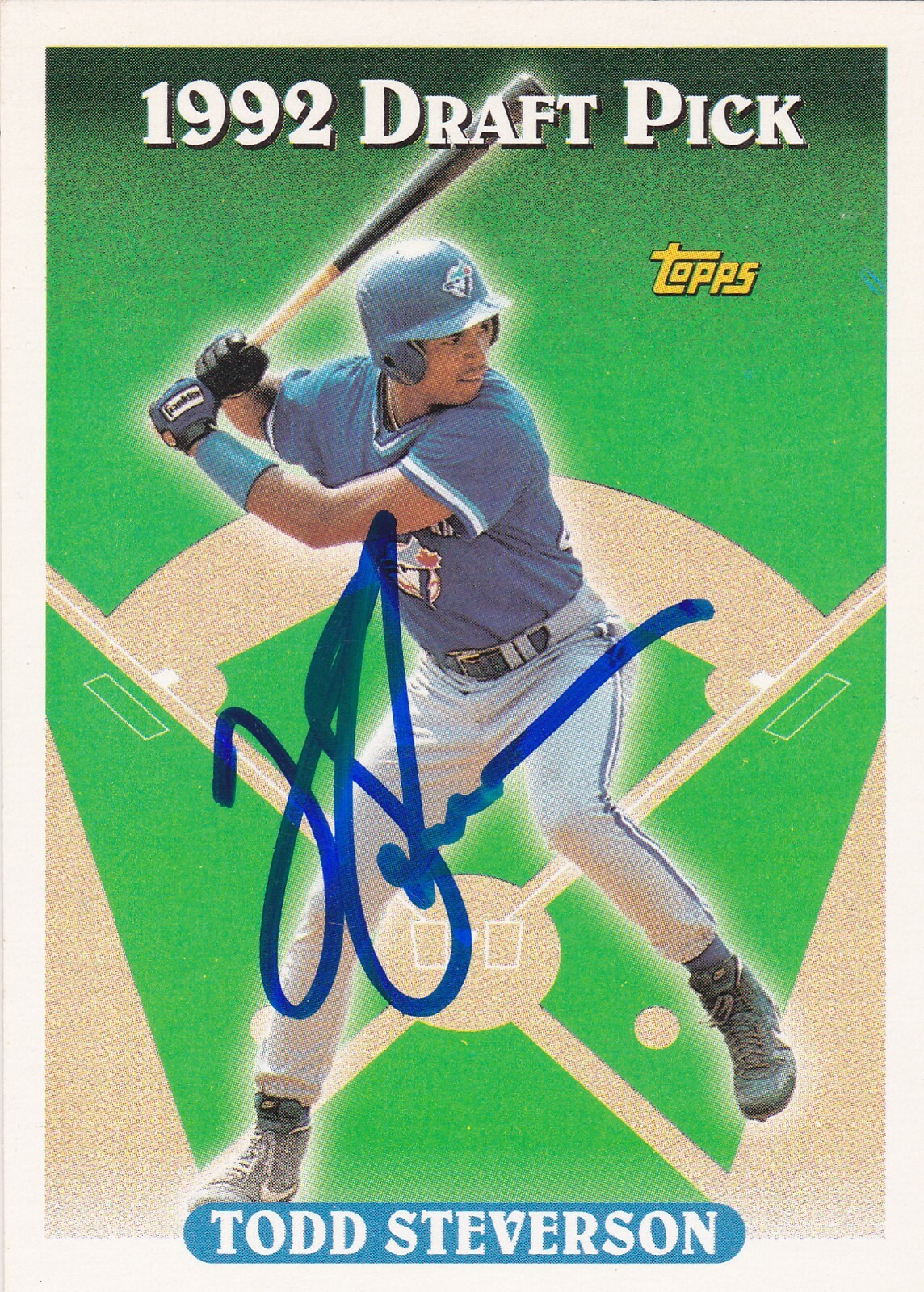 TODD STEVERSON TORONTO BLUE JAYS SIGNED CARD DETROIT TIGERS SAN DIEGO PADRES