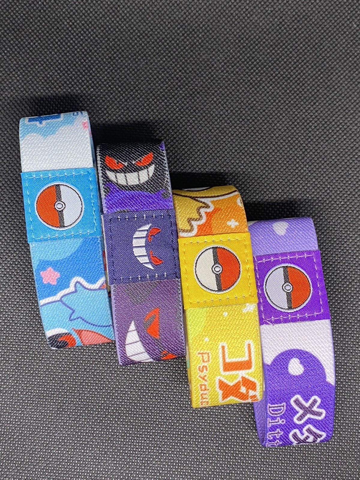 TAKARA TOMY Pokémon Wristbands - Squirtle, Gengar, Psyduck,Ditto. OSFM -NEW