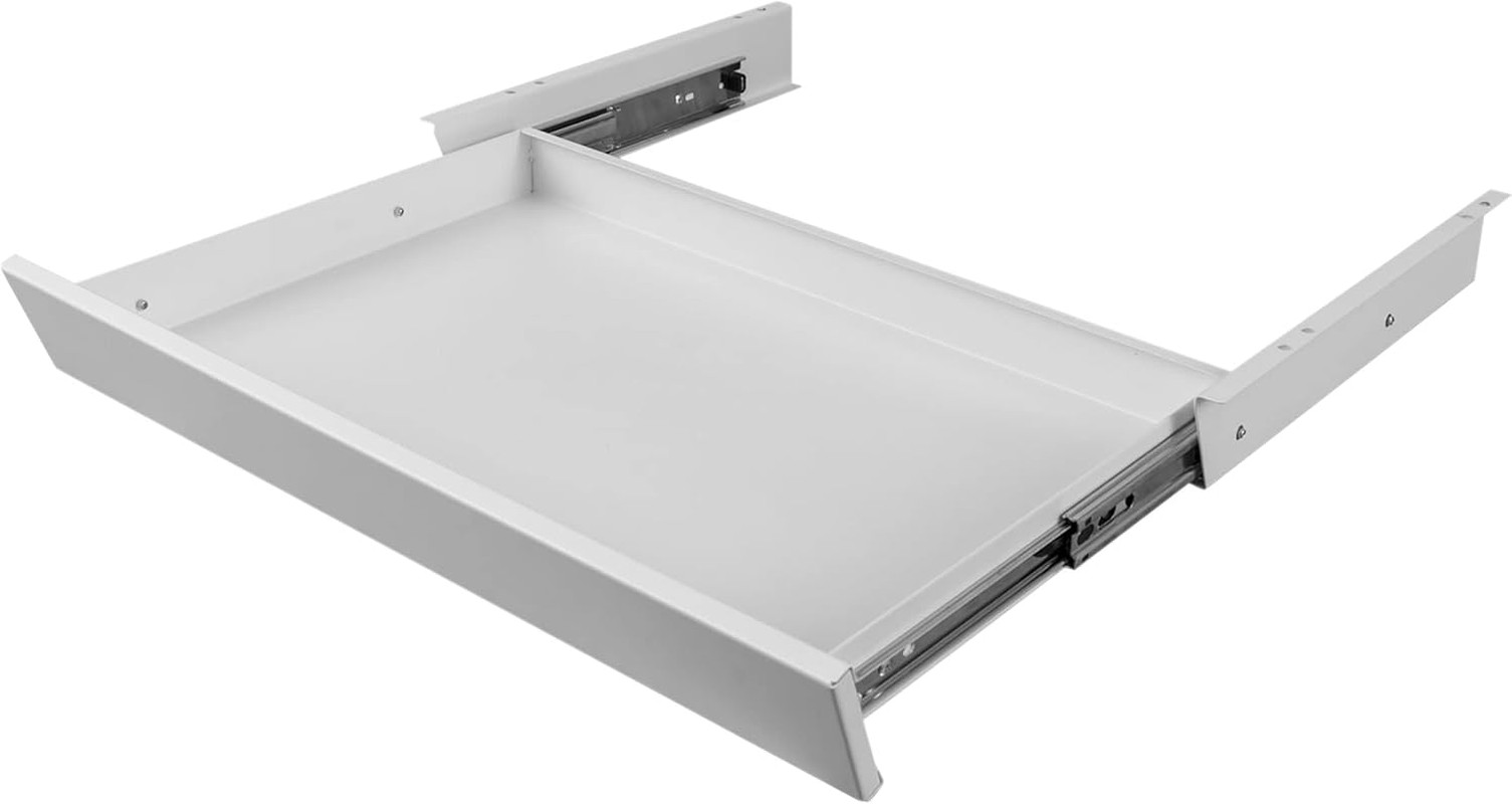 Under-Desk Sliding Drawer Organizer for Standing Desks - White
