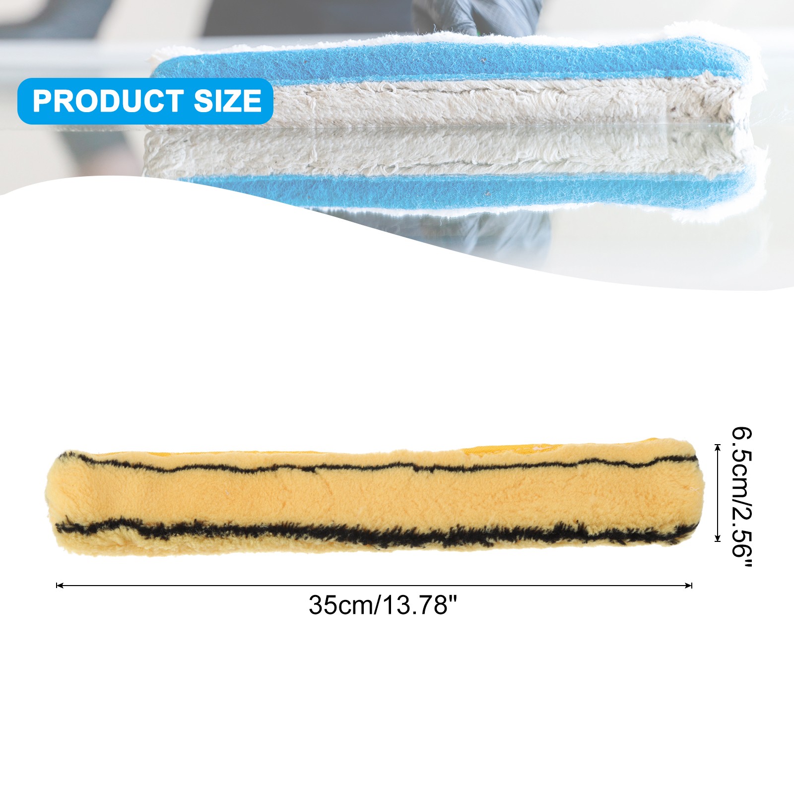 Microfiber Window Scrubber Replacement Head 14.57 Inch Yellow