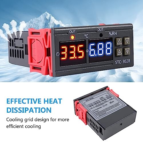 STC-3028 Temperature & Humidity Controller with Integrated Sensor, Dual 24V