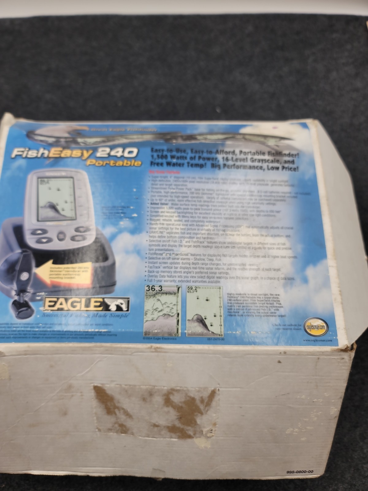 Eagle Fish Easy 240 Portable Sounder Complete w Box Instructions Finder Sonar
