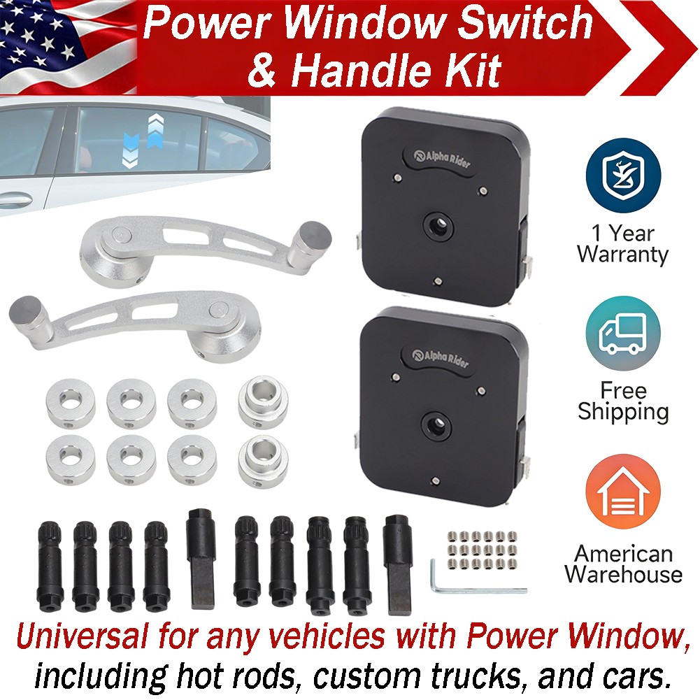 Universal Power Window Crank Switch & Lever Handle Manual to Electric Conversion