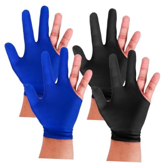 Billiards Glove 2 Pcs Three Finger Pool Glove Universal Cue Sports Gloves