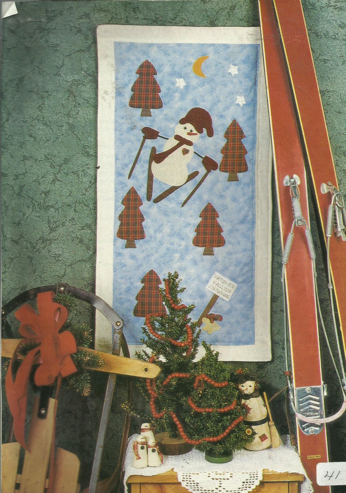 E0664   SKIING SNOWMAN WALLHANGING QUILT PATTERN/INSTRUCTIONS