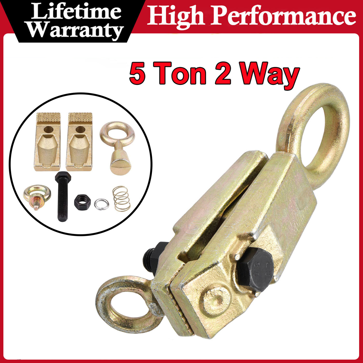 1X Auto Car Body Repair Pull Clamp Frame Back Dent Puller Repair Tool 5 Ton 2Way