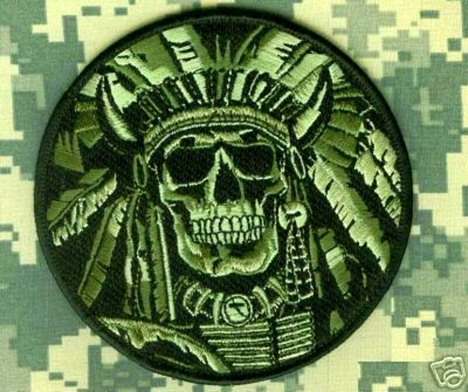 DAESH BASHER GREEN BERETS SFG USMC MARSOC JTF vêlkrö ENSIGN : SKULL INDIAN CHIEF