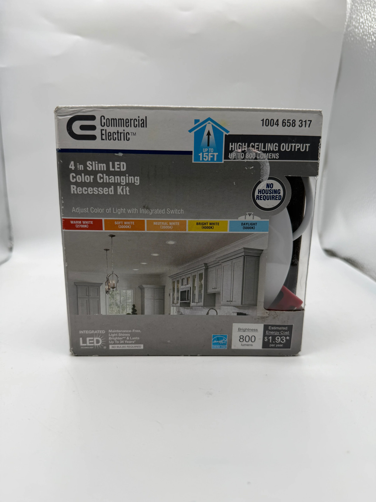 Commercial Electric 4" LED Slim Color Changing Recessed Kit (Model 1004-658-317)