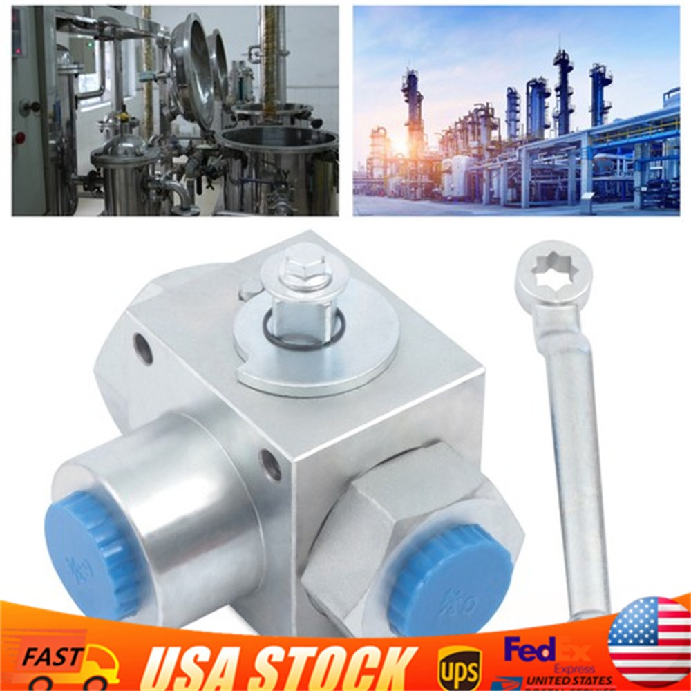 3-way Hydraulic Ball Valve 3/4" NPT Bi-directional High Pressure 5800PSI POM NEW