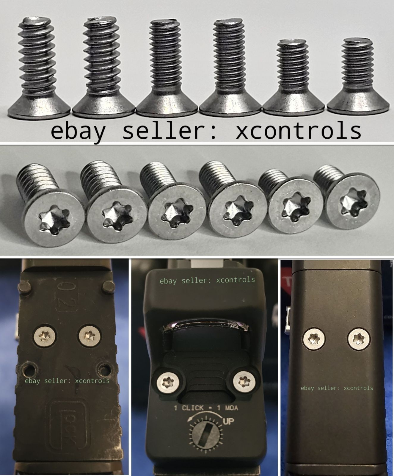 Trijicon RMR mounting screws / Hardened 410 S/S - Glock MOS  "THE ABSOLUTE BEST"