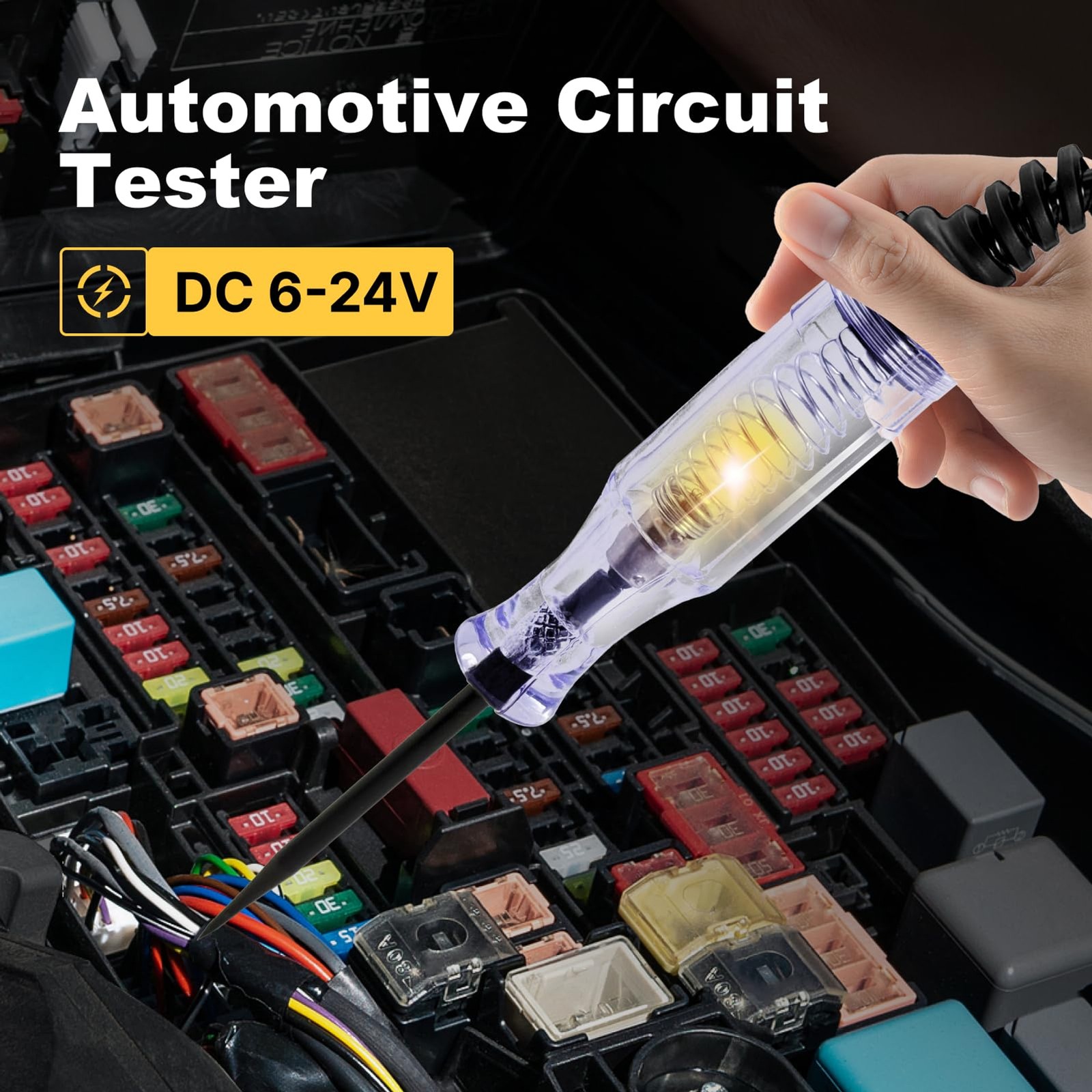 Test Light Automotive, Professional 6V-12V-24V DC Circuit Tester | Continuity &