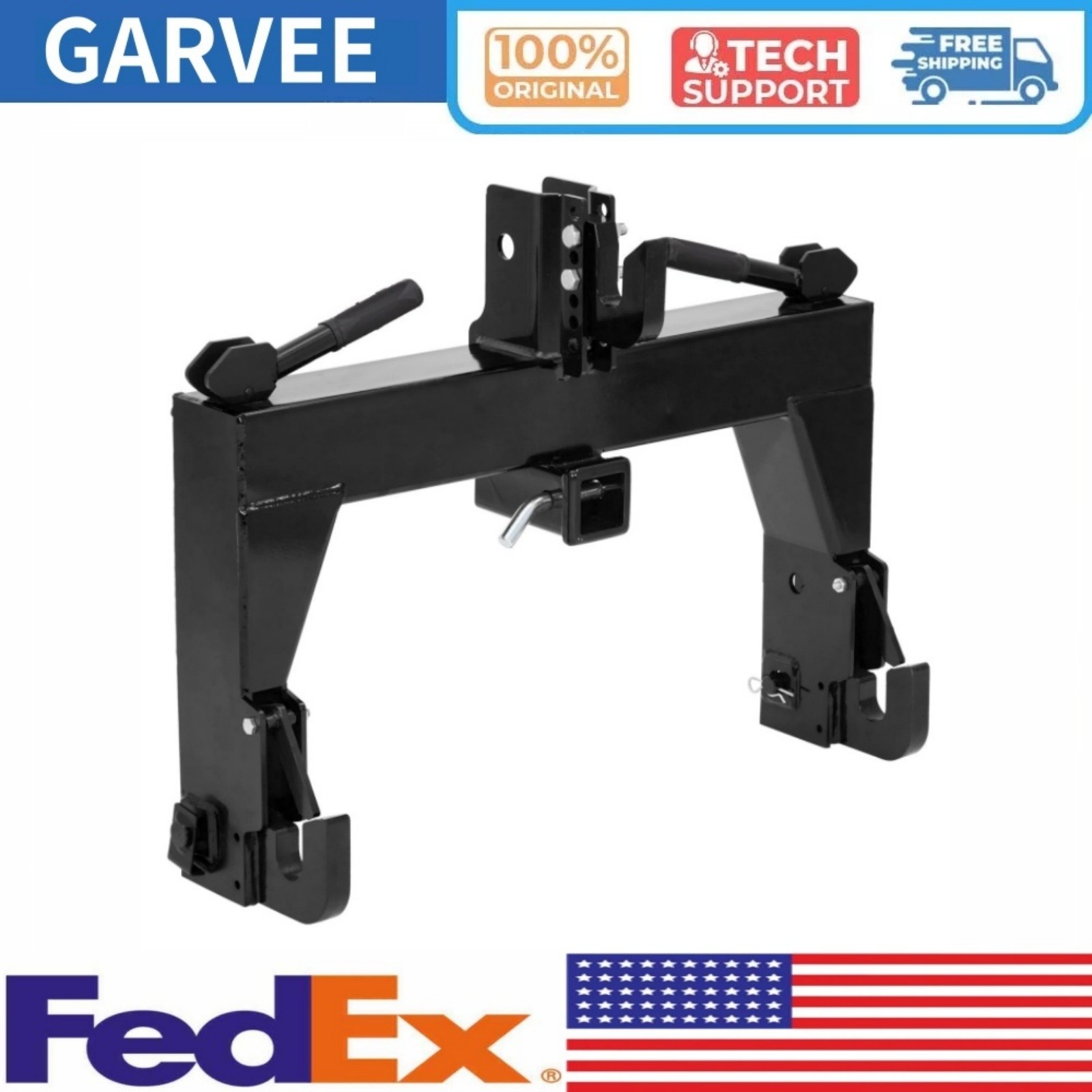 Ⓜ️3-Point Quick Hitch Adapter for Category 1 & 2 Tractors 2" Receiver 5-Level