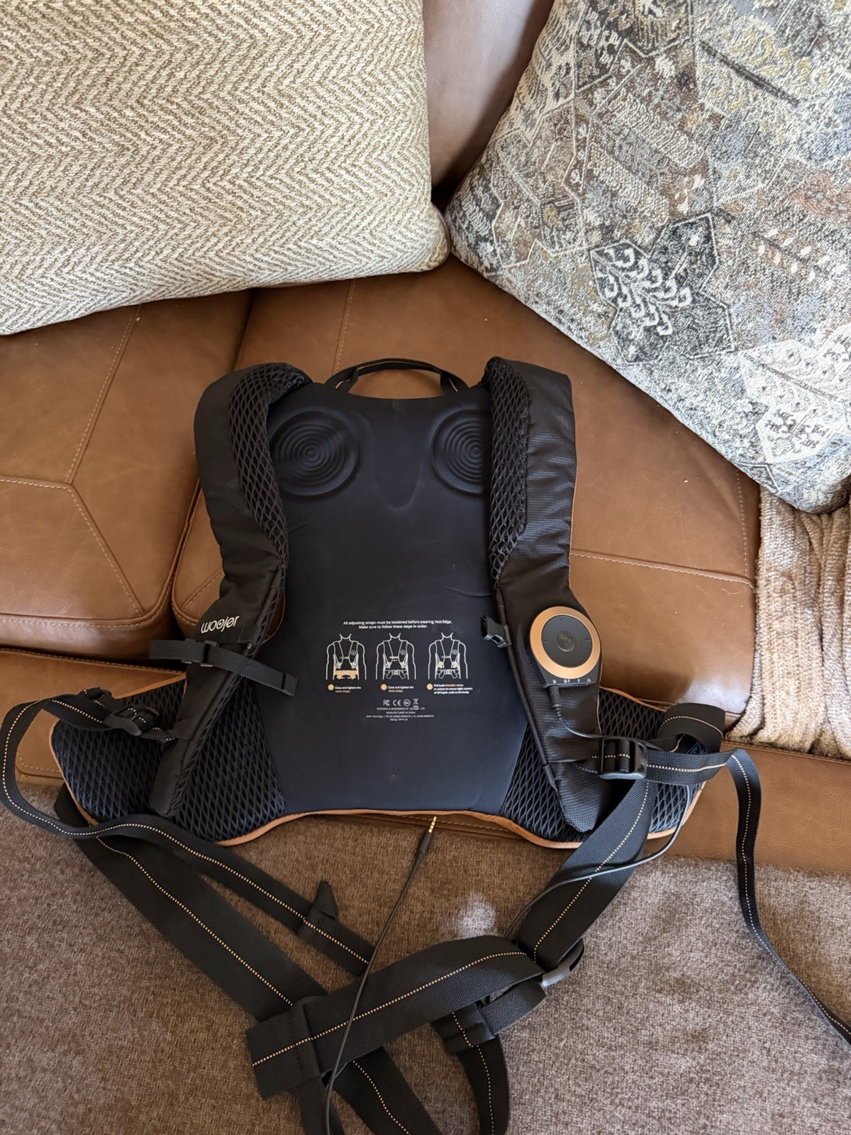 Woojer Edge Haptic Feedback Bass Vest Wearable Immersive Audio System Black
