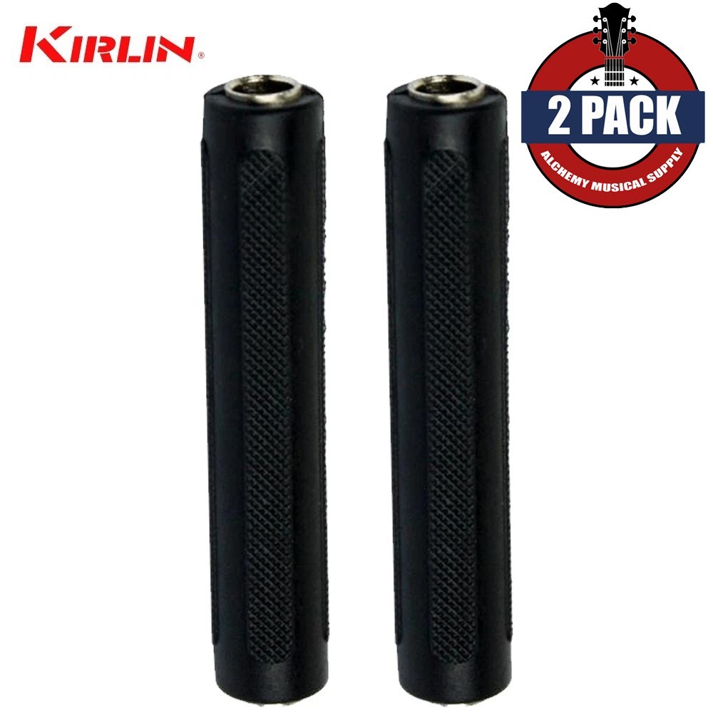 2-PACK Kirlin 2606M X2P 1/4" Mono Female Coupler Audio Adapter Connector