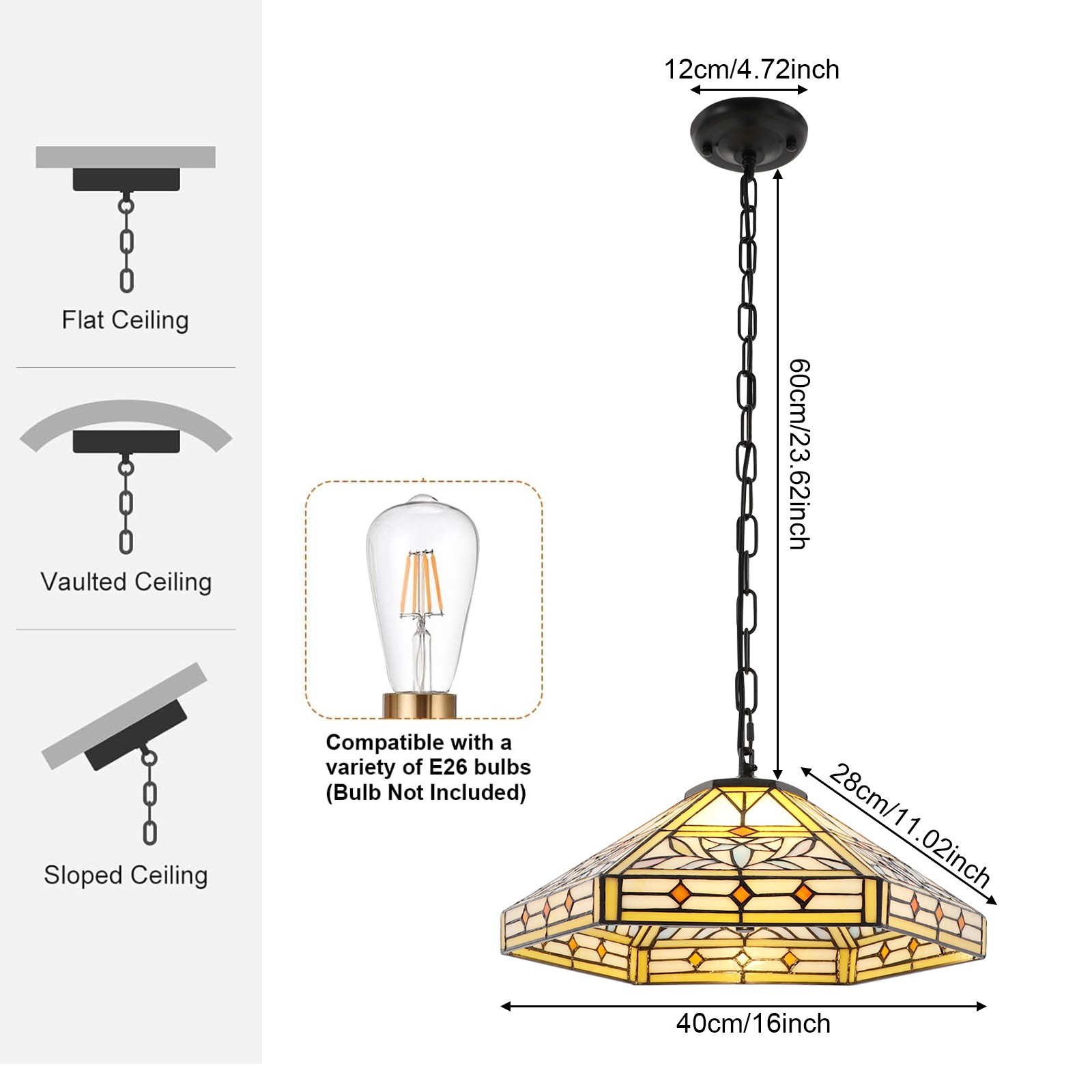 Elegant 2-Light Adjustable Pendant Light - Iron & Glass, Ceiling Mount