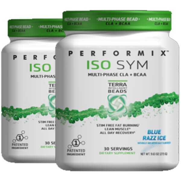 Performix ISO SYM - Multi-Phase CLA + BCAA - Blue Razz Ice, 9.63oz (30 Servings)