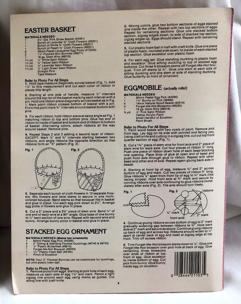 1980s EASTER PARADE Projects FIBRE CRAFT PATTERN LEAFLET