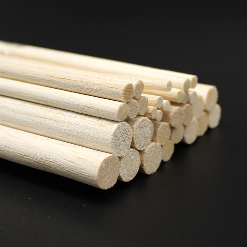 4/6/8/12mm Solid Balsa Wood Dowels Round Rods Aircraft Ship Model DIY Long 330mm