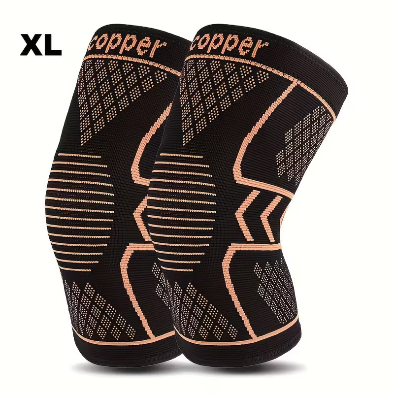 2Pack Copper Knee Braces Compression Sleeves Support for Arthritis Men & Women