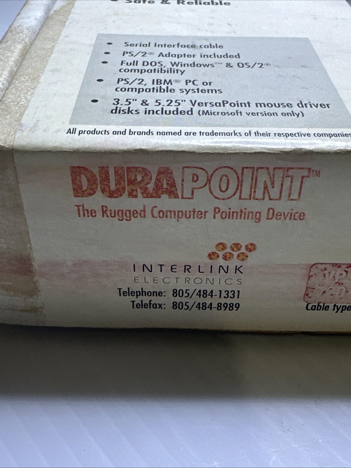 NEW DURAPOINT VP2000 INDUSTRIAL MOUSE - Untested