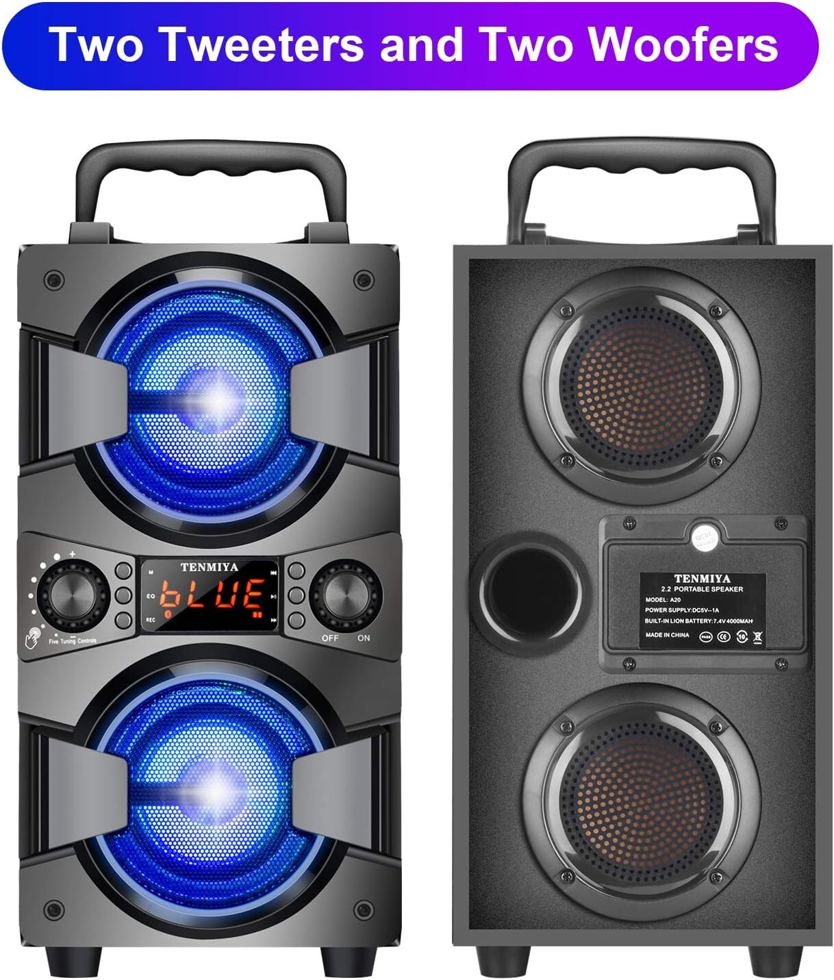 Karaoke Machine with Microphone ,Portable Bluetooth Speaker dual 3 inch subwofer