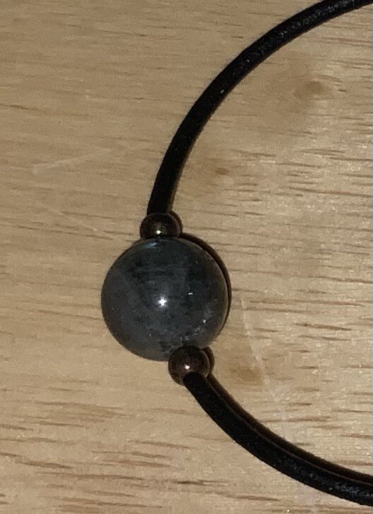 Labradorite Ball Bead, Cord Bracelet
