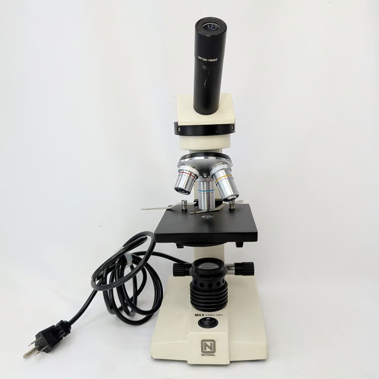 National 131 Compound Microscope Monocular 40x-400x Magnification Student Lab