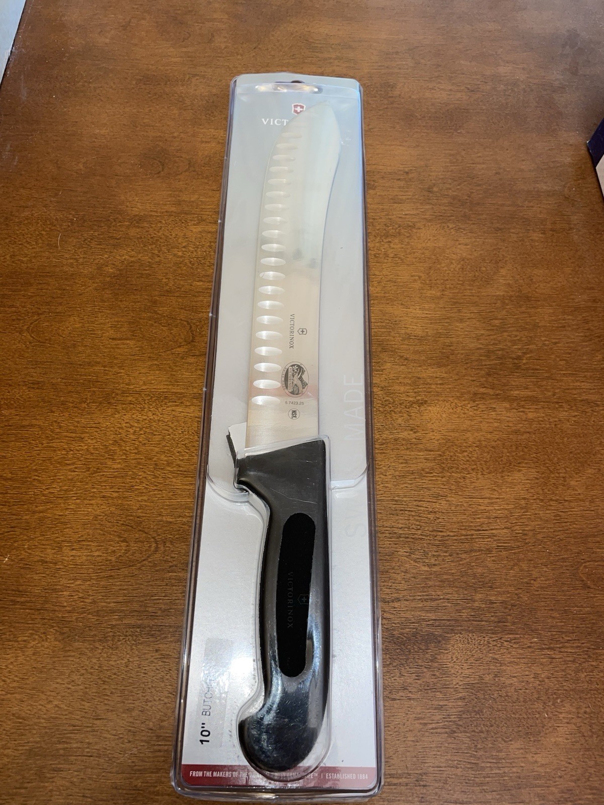 Victorinox Swiss Army Butcher Knife 10" Blade Black Fibrox Slip Resistant Handle