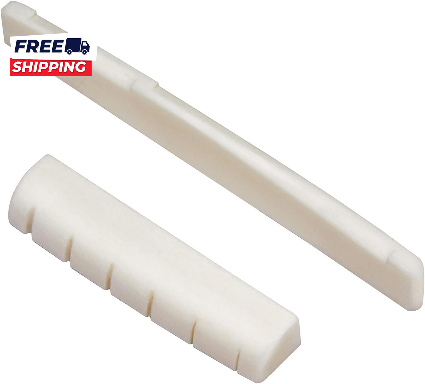 6 String Acoustic Guitar Bone Bridge Saddle and Nut Made of Real Bone