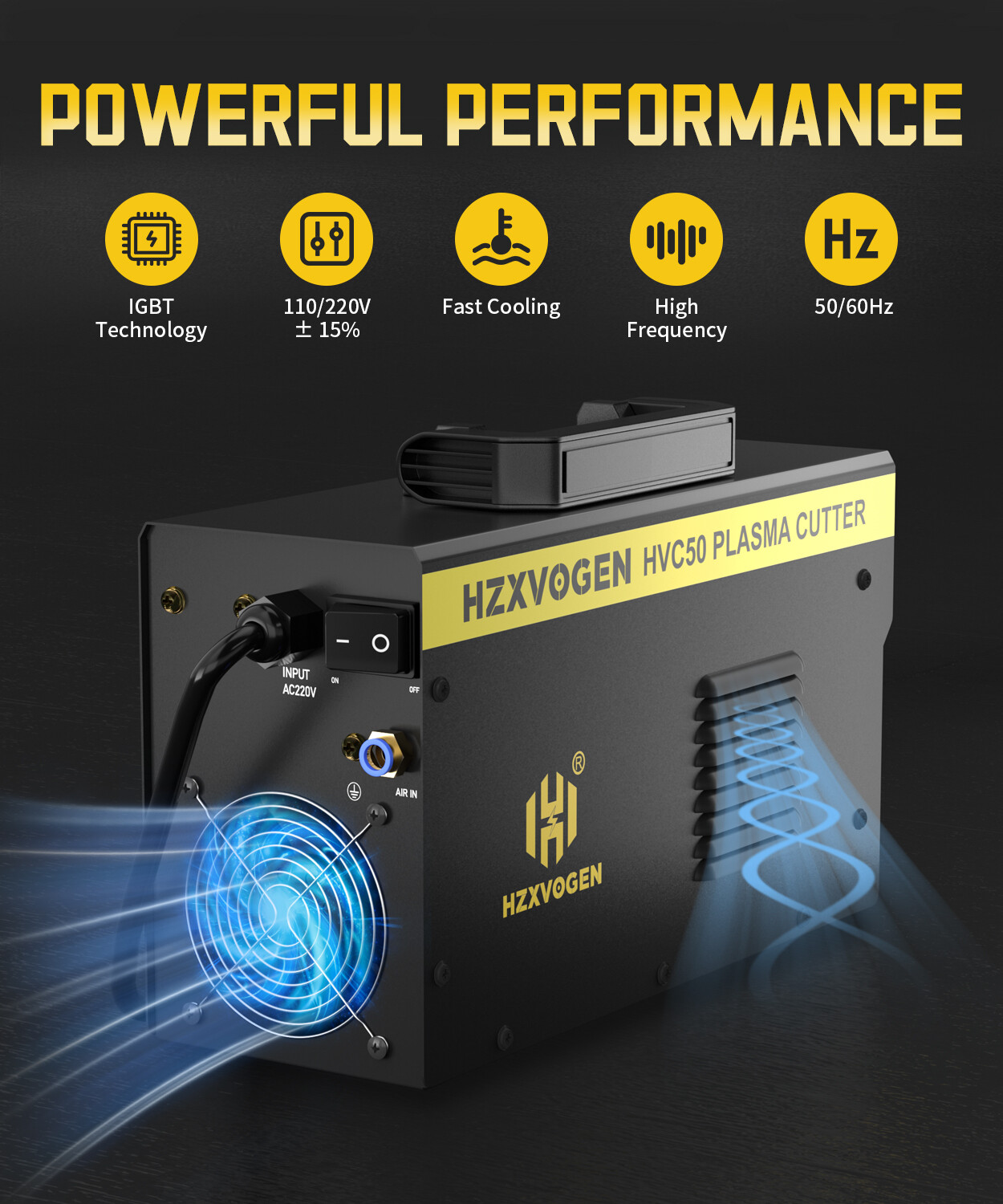 Plasma Cutter 50A HF Touch Pilot Arc Air Cutting Machine Professional Equipment