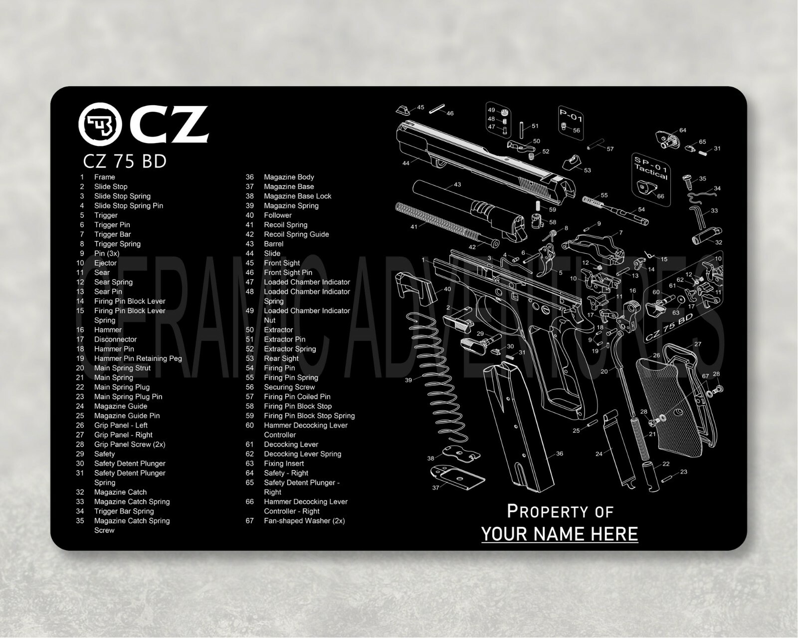 CZ   Bench Mat Gun Cleaning  CHOOSE YOUR STYLE  Gaming Mouse Mat