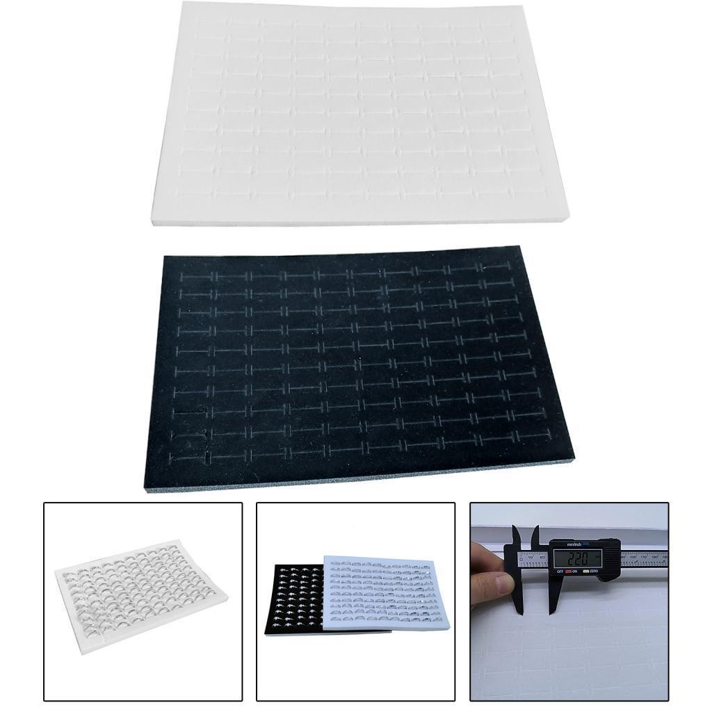 5Pcs 100 Slot Ring Pad Sponge Insert Showcase Storage Mats Jewelry Box Pads