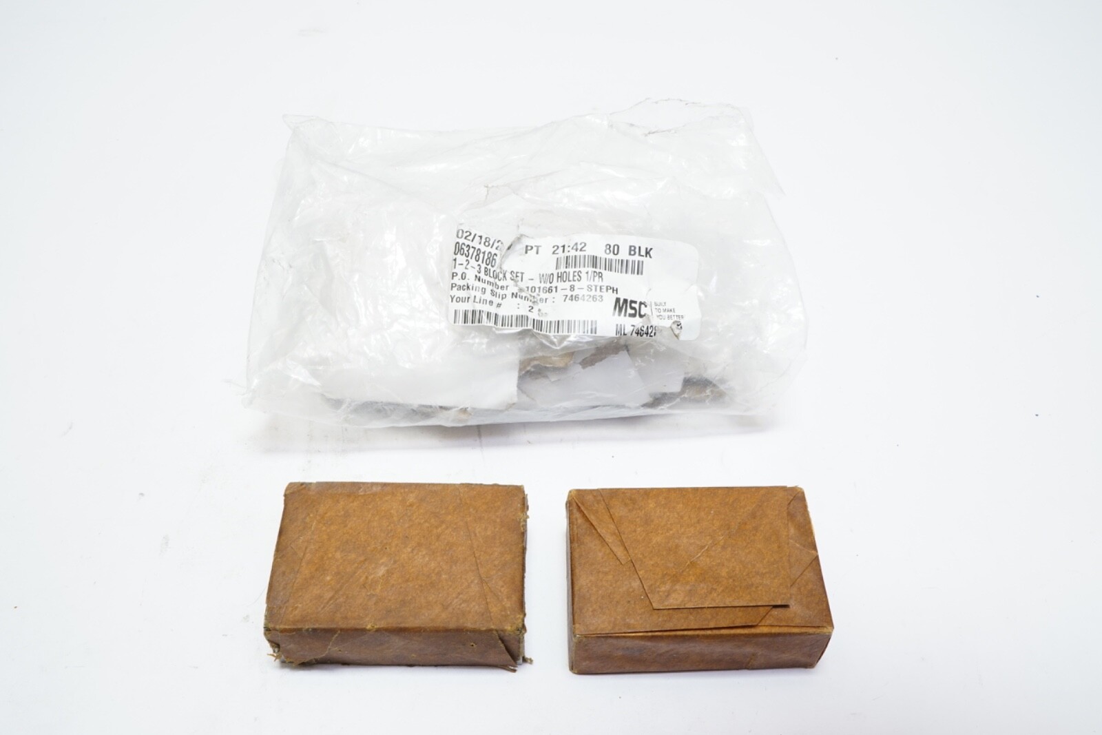 New Lot of 2 Setup Block: 0.0003 Squareness, Hardened Steel 1-2-3 Block 06378186