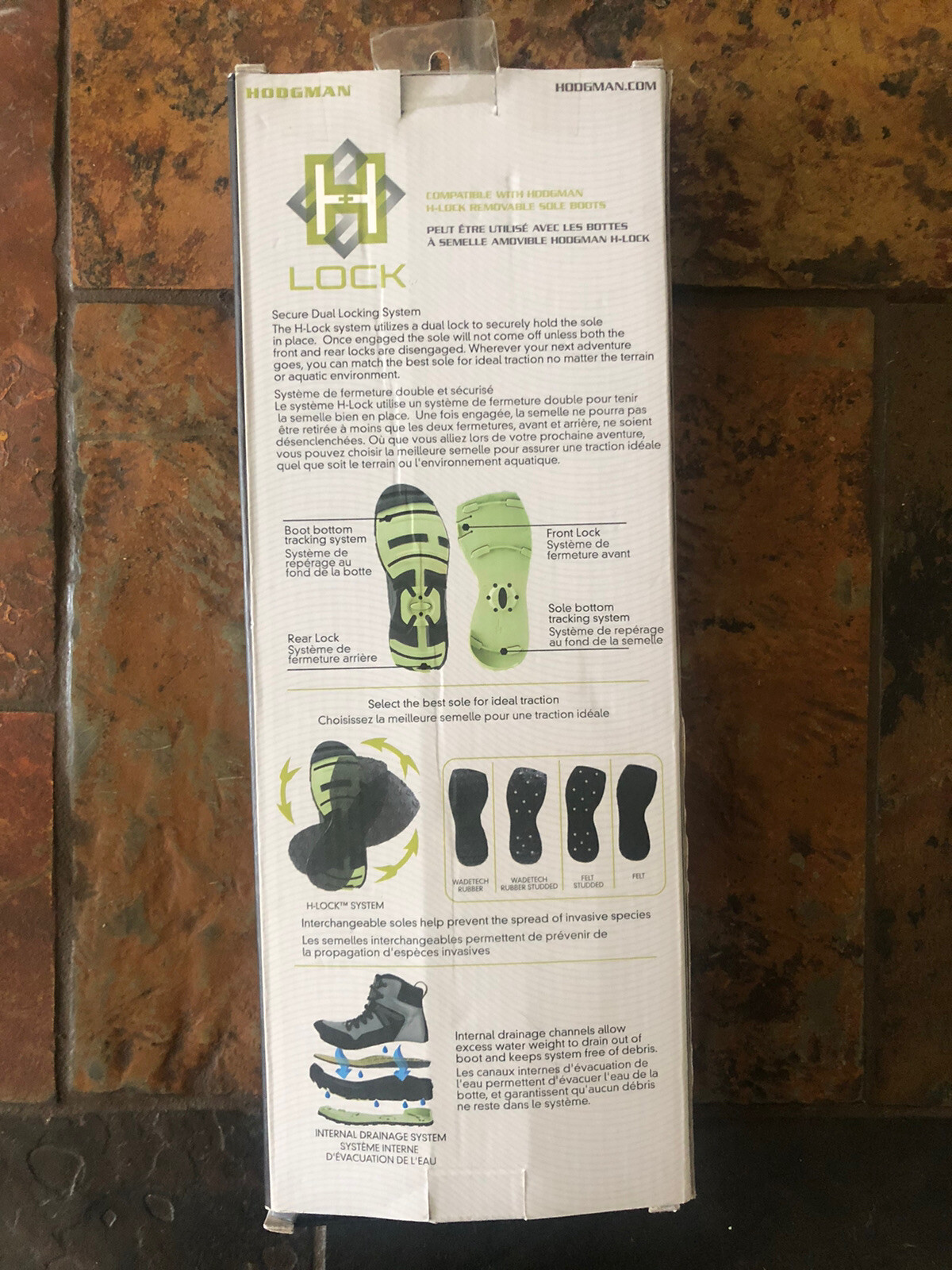 HODGMAN Size 9 H-Lock WadeTech Rubber Interchangeable Wading Boot Sole Open Box